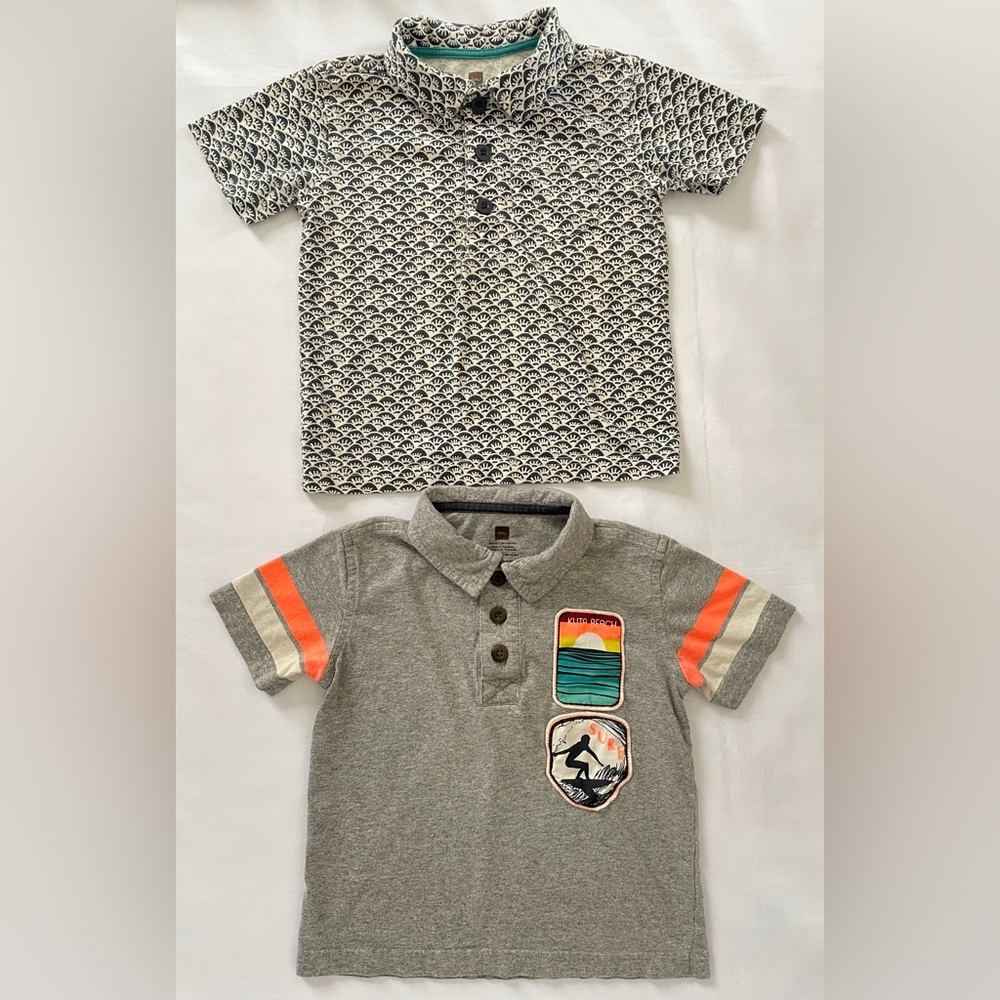 $80 Bundle Lot of 2 Tea Collection Boys Polo T-Shirts Size L 18-24 Months